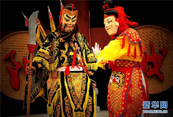 Villagers rehearse local opera for Chinese New Year