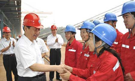 Chinese VP inspects Tangshan