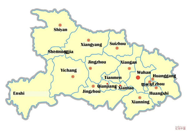 Map of Hubei