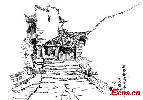Professor devoted to hand drawing old villages