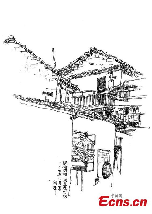 Professor devoted to hand drawing old villages