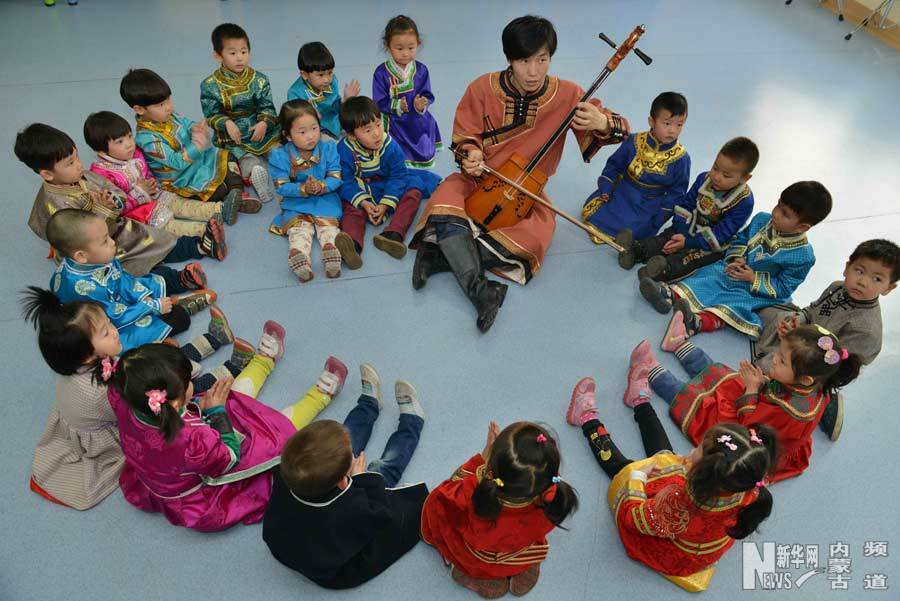 Traditional Mongolian culture taught in kindergarten
