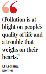 Li gets tough in pollution fight