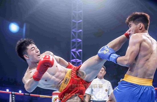 Sanshou fighters throw punches in Hohhot