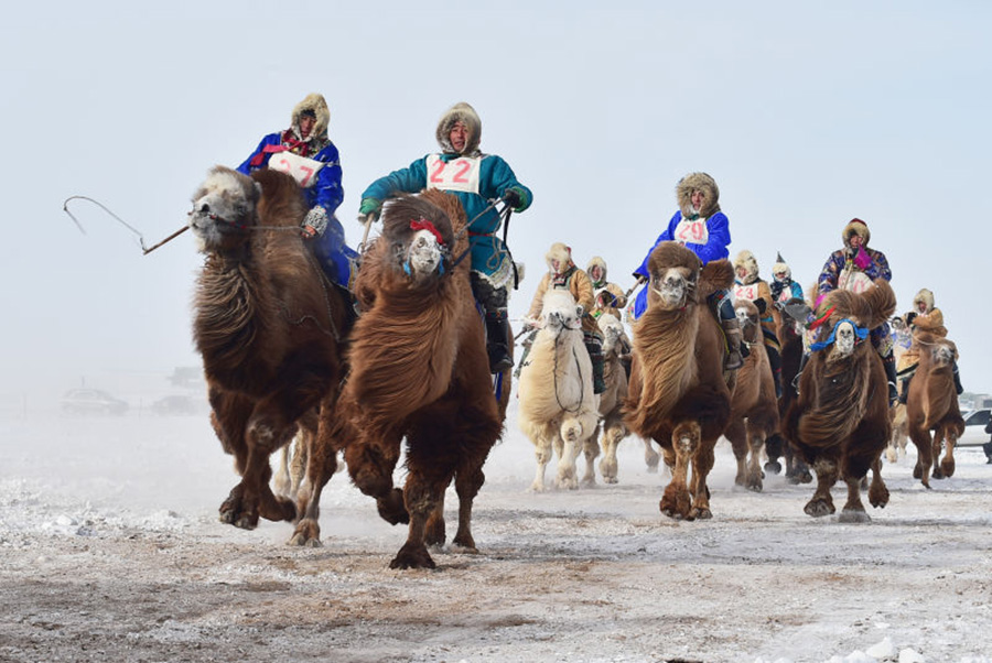 Nadam Fair underway in snow-covered Xinlinhot, Inner Mongolia