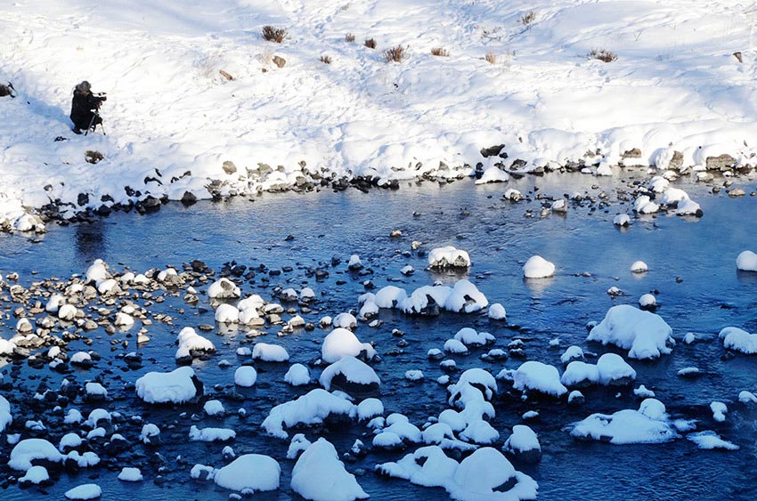 Ice-free stream flows across Arxan