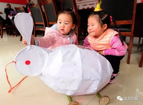 Rabbit-shaped lanterns wait for their next maker