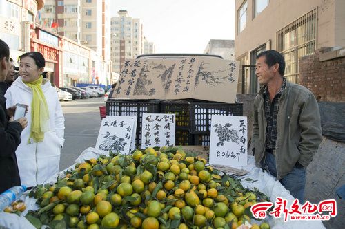NE China fruit vendor merges highbrow with the ordinary
