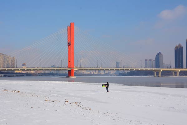 Jilin's beautiful ice jam