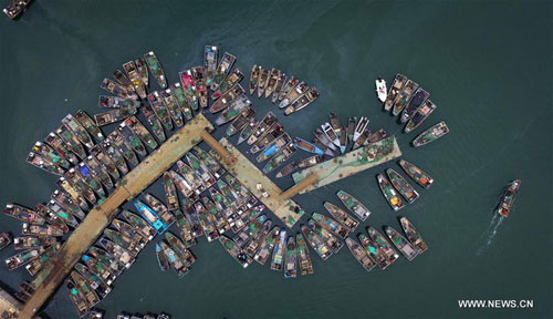 Scenery of dock at Zhifu island in Yantai