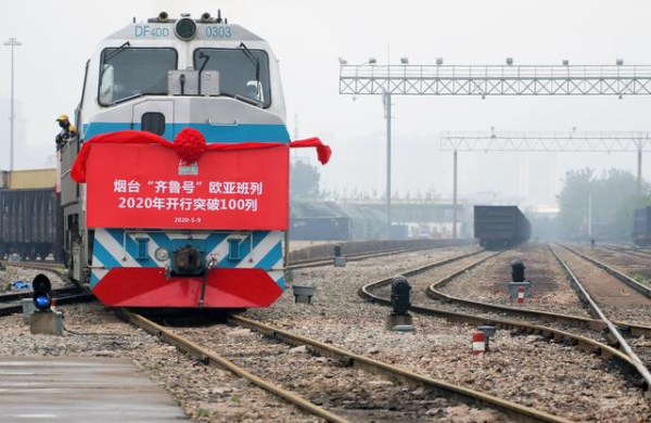 Yantai sees 100 freight trains depart for Europe, Central Asia