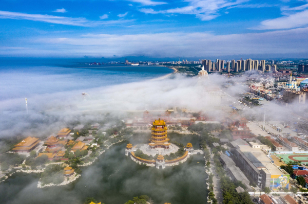 Advection fog creates spectacular views in Yantai