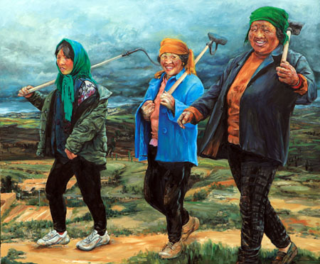 Datong artist's oil paintings on show