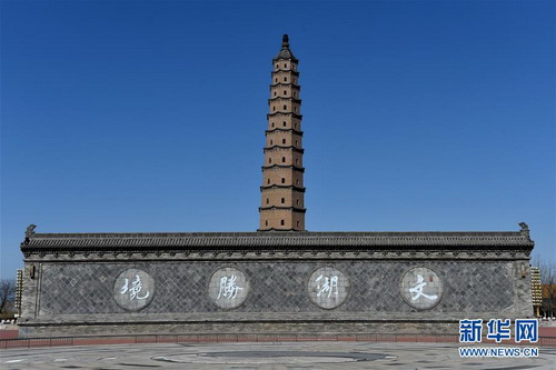 Ancient brick tower leans to the east