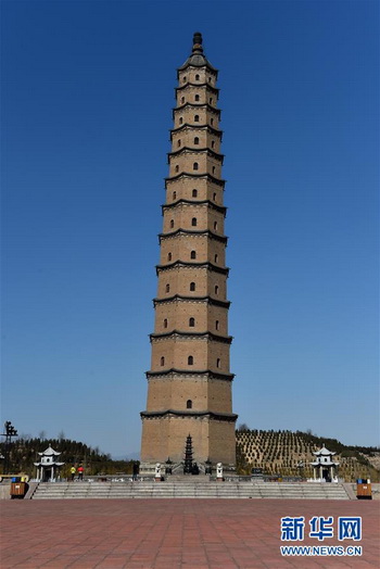 Ancient brick tower leans to the east