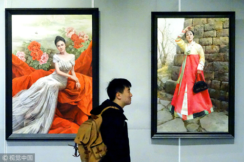 Rich artwork from DPRK stops in Shanxi during tour