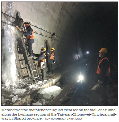 Team tackles ice in 20-km railway tunnel