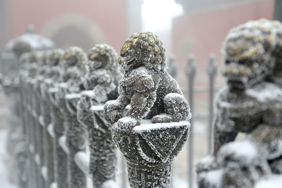 Frozen rime turns Mount Tai into fairyland