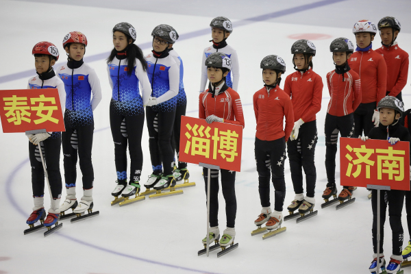 Shandong short-track speed skating held in Tai'an