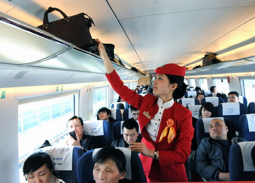 Practice makes perfect for train attendants