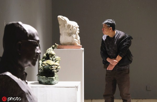Figurative sculptures on display in Shenyang