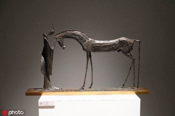 Figurative sculptures on display in Shenyang