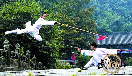 CCTV shoots kung fu at Wudang Mountains
