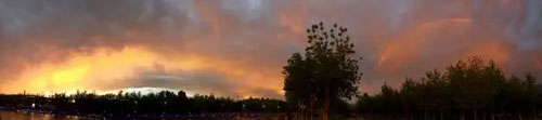 Evening glow scenery in Karamay