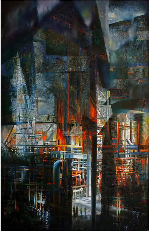 Xinjiang artist's famous oil industry paintings on display