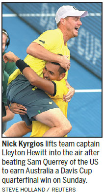 Composed Kyrgios becomes Aussies' cup hero
