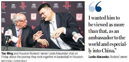 Yao Ming relives NBA memories, gets Houston welcome