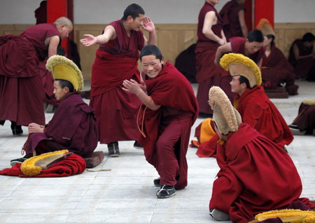 Exercising before Tibetan New Year