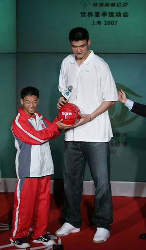 Yao Ming attends press conference for Special Olympics