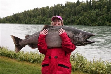A 63-pound king salmon 