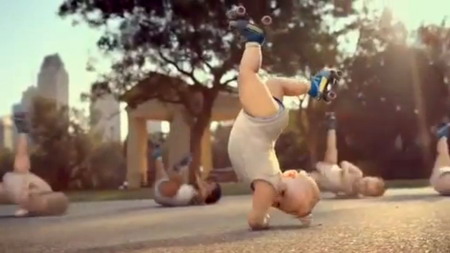 Babies show roller-skating stunts in online video