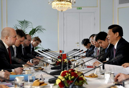 Chinese VP meets with Swedish PM