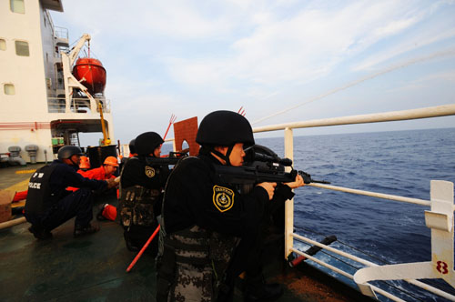 Navy conducts anti-piracy drill