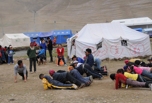 Race course used as makeshift classrooms in Yushu