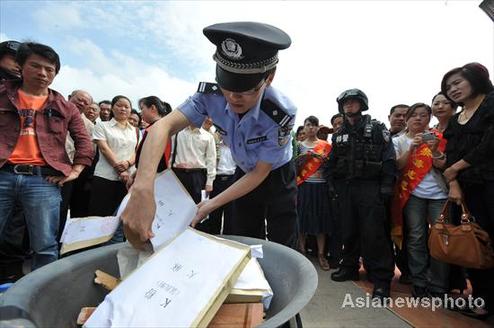 Drugs burned in East China