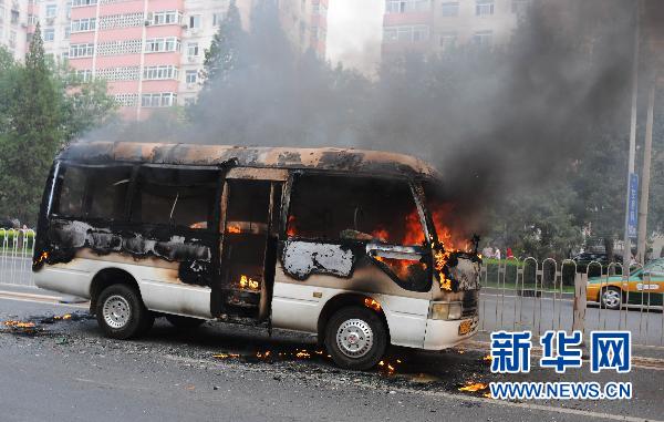 Parked vehicle catches fire in summer heat