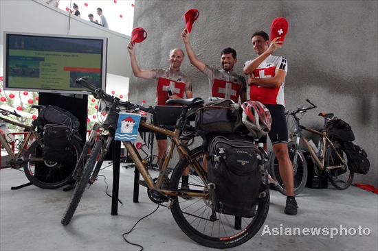 Swiss cyclists' 12,000-km epic trek to Shanghai