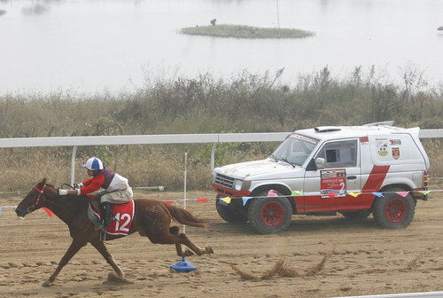 Horse versus horsepower in pre-festival derby