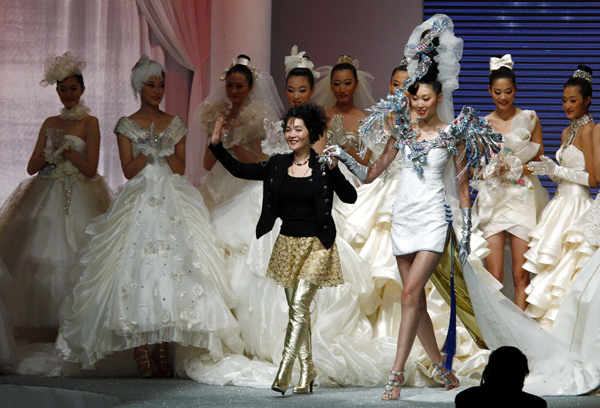 On the catwalk at China Fashion Week