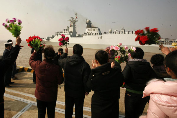 China's naval fleet off to 8th anti-piracy mission