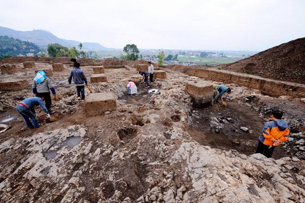 Ancient village unearthed in SW China
