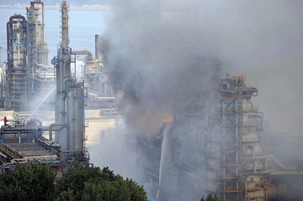 PetroChina's plant on fire in NE China