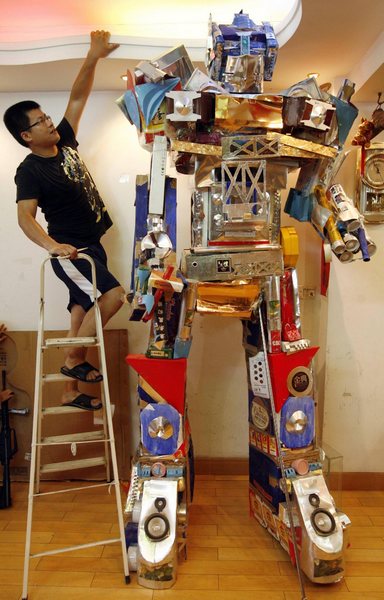 Transformers made out of cardboard boxes
