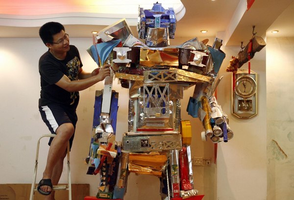 Transformers made out of cardboard boxes