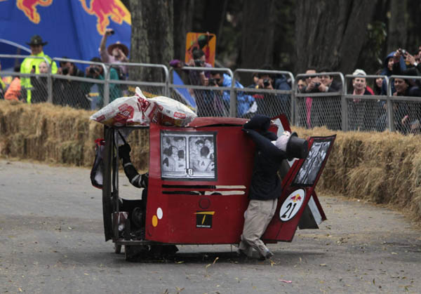 Roller cart race in Colombia