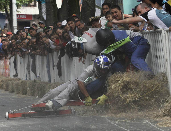 Roller cart race in Colombia